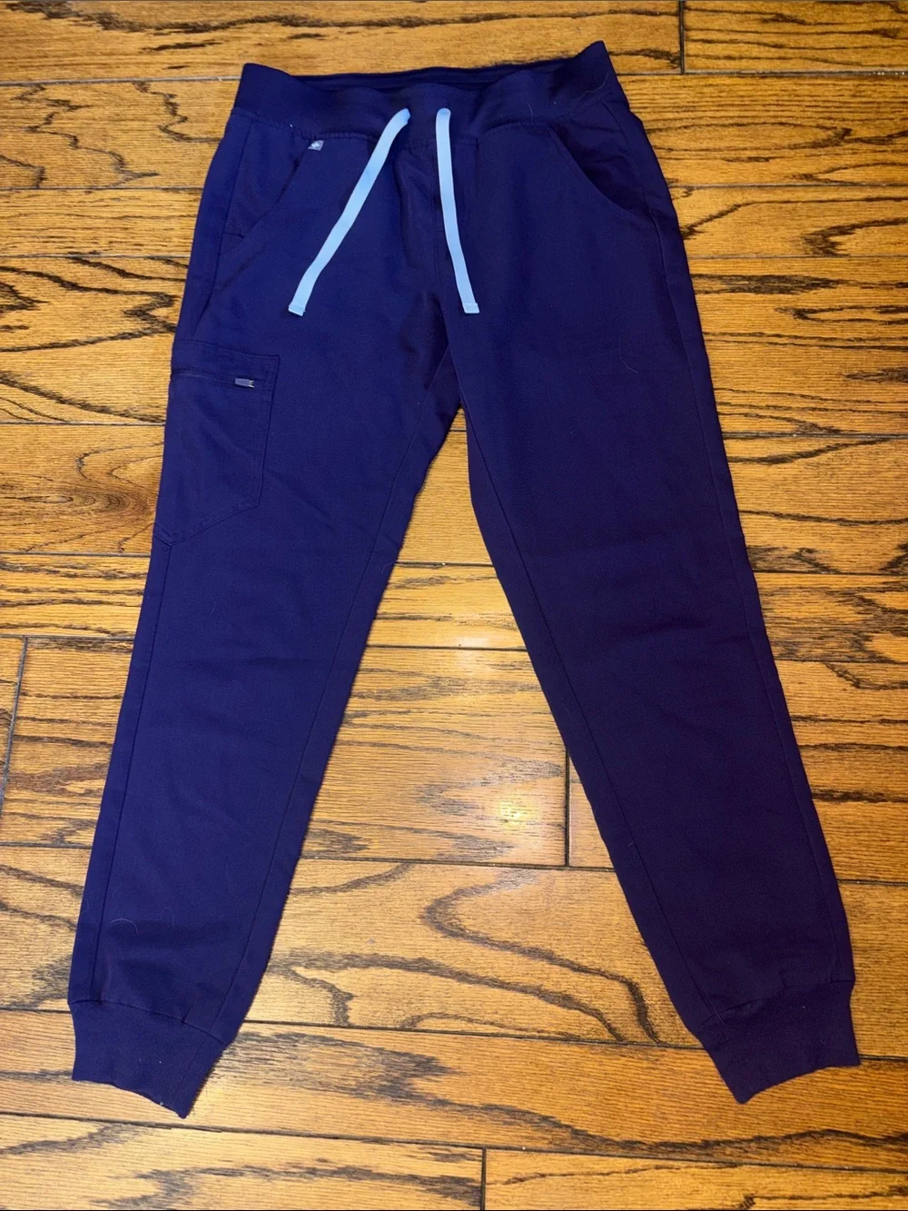 NEW Figs Purple Scrub Jogger Pants with White Drawstring